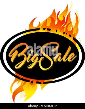 Oval balck frame with Big Sale Stock Vector