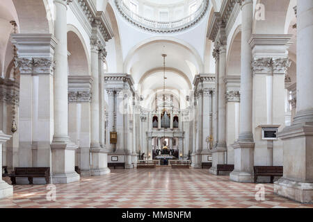 The interior of San Giorgio Maggiore church, Isola di San Giorgio Maggiore, Venice, Veneto, Italy designed by Palladio Stock Photo