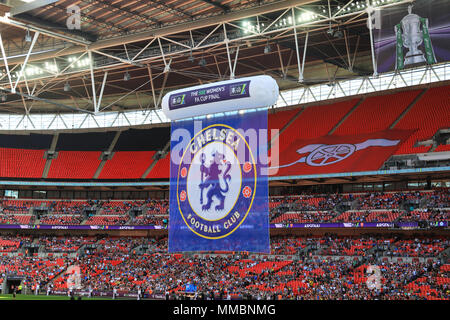 Chelsea winning the Ladies FA Cup Final 2018 at Wembley Stadium, home of the national England football team, in west London, UK Stock Photo