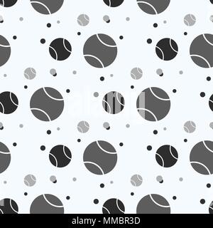 seamless pattern with tennis ball: sports balls. vector illustration eps10 Stock Vector