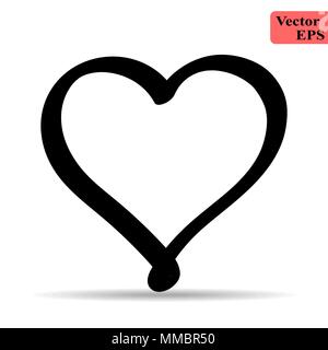 heart linear vector, mobile minimalistic flat design Stock Vector