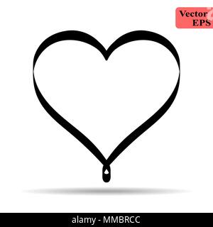 heart linear vector, mobile minimalistic flat design Stock Vector