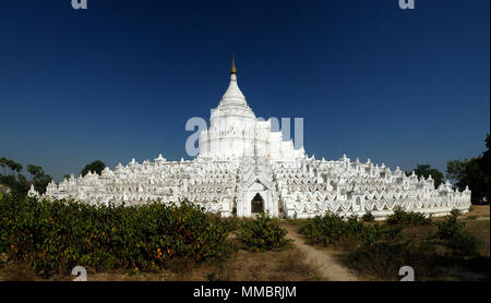 Hsinbyume pagoda aka White temple in Mingun, Myanmar Stock Photo