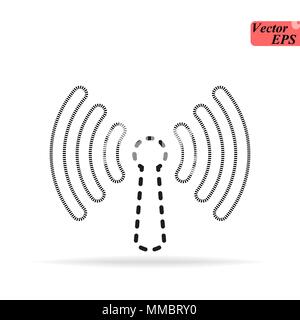 Antenna vector icon on white background. Wifi icon. Stock Vector