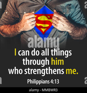 I can do all things through him who strengthens me. Philippians 4:13 Stock Photo
