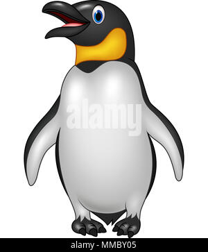 Cute emperor penguin standing isolated on white background Stock Photo