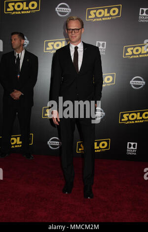 Hollywood, USA. 10th May, 2018. Paul Bettany  05/10/2018 The World Premiere of 'Solo: A Star Wars Story' held at Hollywood, CA Photo by Izumi Hasegawa / HollywoodNewsWire.co Credit: Hollywood News Wire Inc./Alamy Live News Stock Photo