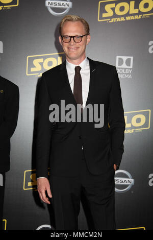 Hollywood, USA. 10th May, 2018. Paul Bettany  05/10/2018 The World Premiere of 'Solo: A Star Wars Story' held at Hollywood, CA Photo by Izumi Hasegawa / HollywoodNewsWire.co Credit: Hollywood News Wire Inc./Alamy Live News Stock Photo