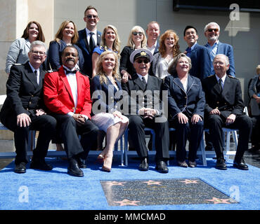 Los Angeles, USA. 10th May, 2018. The original cast of the popular television series 'The Love Boat' attend the star dedication ceremony at the Hollywood Walk of Fame in Los Angeles, the United States, May 10, 2018. Princess Cruises and the original cast of 'The Love Boat' received a Hollywood Walk of Fame Honorary Star Plaque here on Thursday. Credit: Li Ying/Xinhua/Alamy Live News Stock Photo