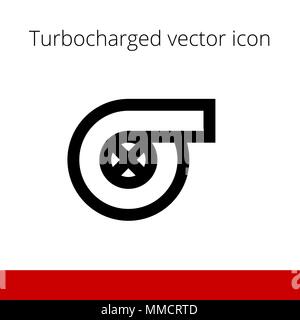Turbocharger isolated icon on white background, auto service, repair, vector car detail Stock Vector