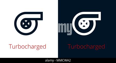 Turbocharger isolated icon on white background, auto service, repair, vector car detail Stock Vector