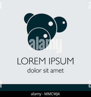 Group of atoms forming molecule. Chemistry concept. Vector sign for company brand style Stock Vector