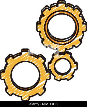 doodle industry gear engineering technical machine Stock Vector Image ...