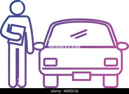 figure human with car silhouette avatar vector illustration design Stock Vector
