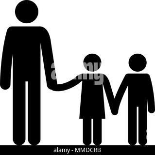 figure father with son and daughter avatars vector illustration design ...