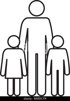 figure father with son and daughter avatars vector illustration design ...