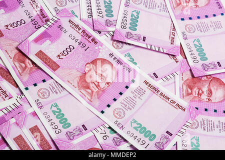 Close-Up Variations of Indian Currency Notes Nobody Money Concept Stock Photo