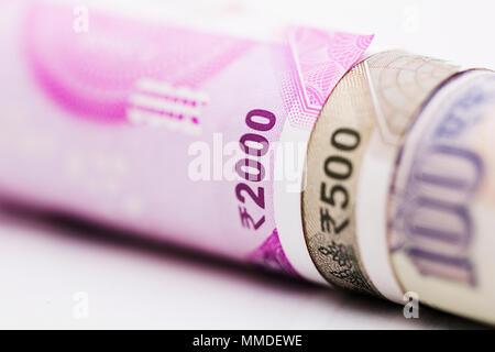 Close-Up Variation Indian Money Rupee Banknotes Series Arranging Nobody Stock Photo