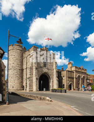 Westgate Towers and the Pound, Canterbury, Kent. Stock Photo