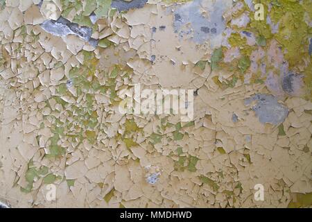A picture or image showing peeling or blown paintwork as a background image Stock Photo