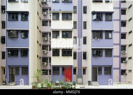 Architecture of a housing estate design in Singapore. Stock Photo
