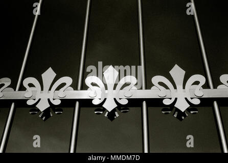 French Culture - Fleur de Lis in Bangkok in Thailand in Southeast Asia Far East. History Historical Symbol Symbolism Travel B&W Stock Photo