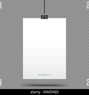 vertical piece of paper hanging Stock Vector