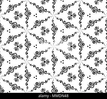 Abstract seamless pattern with waves and circles. Stock Vector
