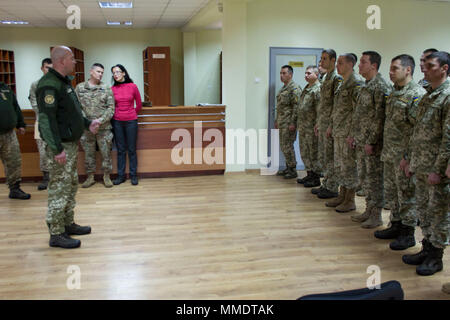 A U.S. Army observer/controller at the Joint Multinational Readiness ...
