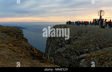 Globe Monument at North Cape. Norway - North Cape. Stock Photo