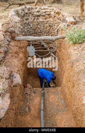 UBTEC NGO in a village near Ouahigouya, Burkina Faso. Watering hole. Stock Photo