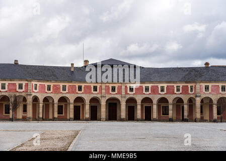 Navas de Riofrio, Spain - March 31, 2018: Outdoor view of Royal Palace of Riofrio in Segovia. The palace was used as a hunting lodge. Stock Photo