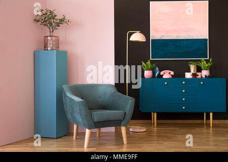 Blue suede online armchair