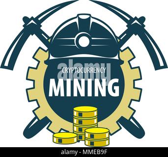 Digital currency mining Stock Vector