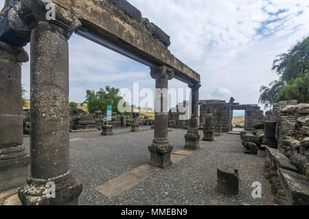 Remains of the Synagogue, in Korazim National Park, Northern Israel Stock Photo