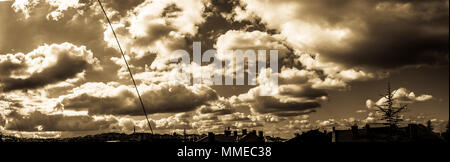 panoramic colorful cloudy sunsets and landscapes from ankara turkey Stock Photo