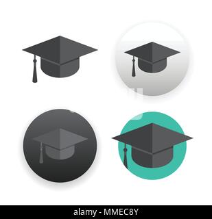 Graduation cap on white Stock Vector