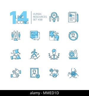 Human resources - set of line design style icons Stock Vector