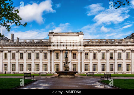 London, Greenwich. Trinity Laban Conservatoire of Music and Dance in King Charles Court. Historic Old Royal Naval College Building Stock Photo