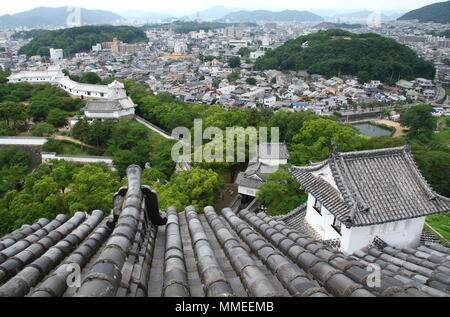 View from the top of Himeji castle in Japan Stock Photo