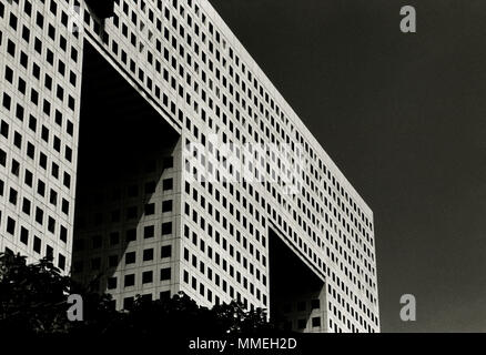 Modern architecture of the Elephant Chang Building in Chatuchak in Bangkok in Thailand in Southeast Asia Far East. Buildings Modernism Travel B&W Art Stock Photo