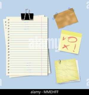 notes paper set Stock Vector