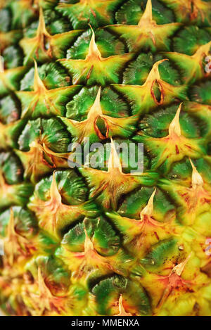 Texture of pineapple skin. Copy space. Beauty and diet concept. Macro shoot of pineapple fruit Stock Photo