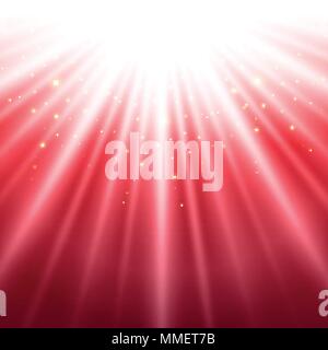 Abstract red shining light top magic with sparkling background. Vector illustration Stock Vector