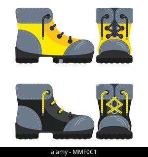 boots yellow and black icon Stock Vector