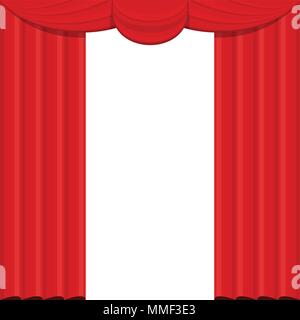 Curtains with lambrequins on the stage Stock Vector