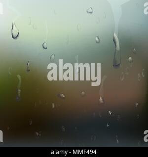 Wet Glass Vector. Water Drops. Clear Vapor Water Bubbles. Realistic Illustration Stock Vector