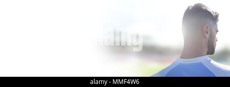 Sports player on pitch field Stock Photo