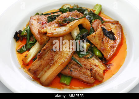 traditional twice cooked pork, Sichuan style chinese dish Stock Photo
