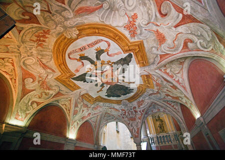 Mural painting inside Museum Palais Lascaris, Palais Lascaris des comtes de Vintimille, 17th century, Nice, Côte d’Azur, Alpes-Maritimes, South France Stock Photo